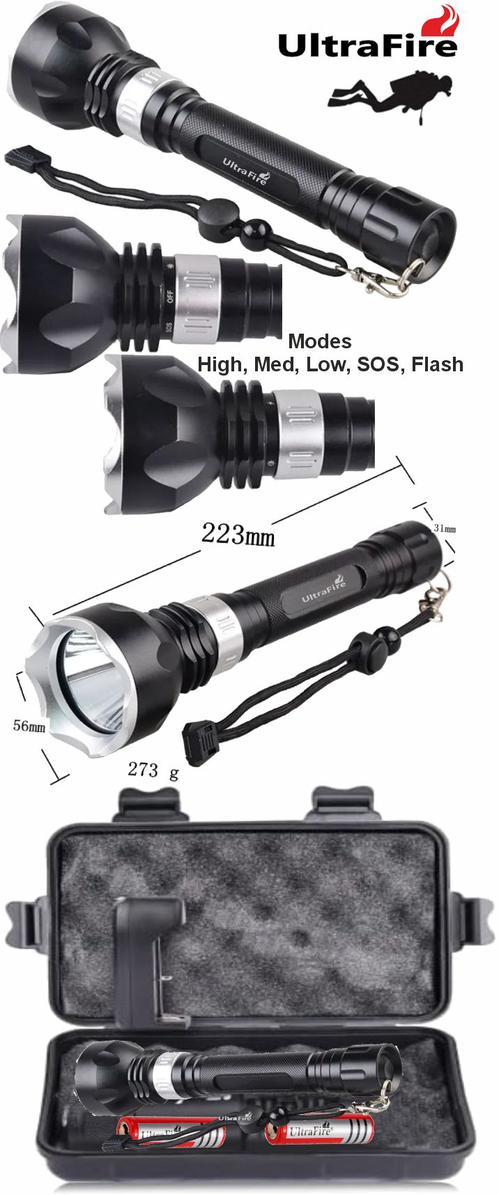 Linterna Buceo Div1200